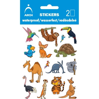 Samolepky dětské voděodolné 1040 zvířátka světa