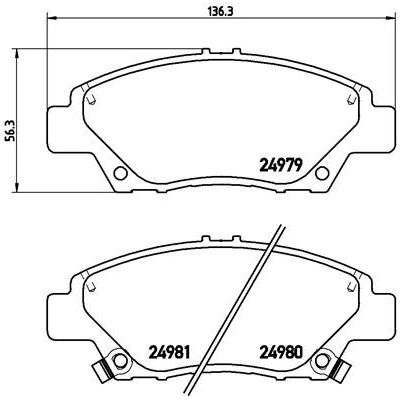 BREMBO Sada brzdových platničiek kotúčovej brzdy P28050