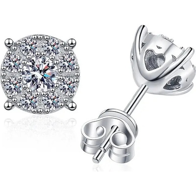 Olivie strieborné náušnice MOISSANITE 9369