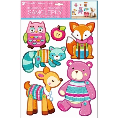 Room Decor 10274 Dětská samolepicí 3D dekorace na stěnu lesní zvířátka ( 35 x 27 cm ) – Hledejceny.cz