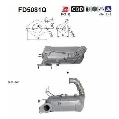 Filter sadzí pevných častíc výfukového systému AS FD5081Q