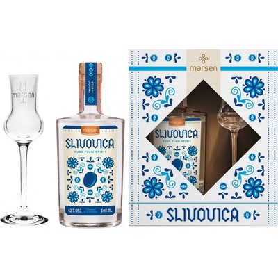 Marsen Traditional Slivovica 42% 0,5 l (darčekové balenie 1 pohár)