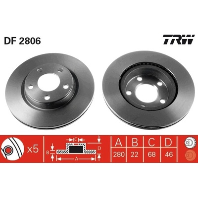 TRW Brzdový kotúč DF2806