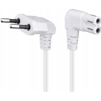 goobay Kabel síťový 2pinový,CEE 7/16(M) - IEC320 C7, oba konektory 90°, 5m, bílý (97357) - 19.92.0145