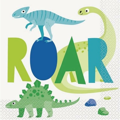 Unique Obrúsky papierové Dino Roar 33x33cm 16 ks