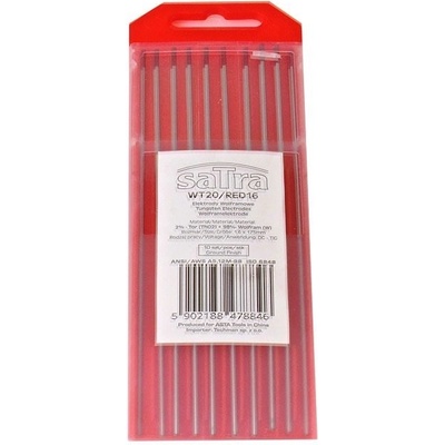 Volfrámová elektróda 1,6 mm profi Satra červená tig WT20/RED16 06503