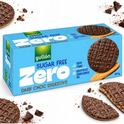 Gullón Dark Choc Digestive polomáčené sušenky bez přidaného cukru 270 g – Hledejceny.cz