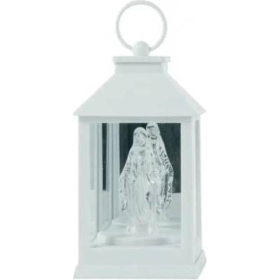 Lampáš LED s Pannou Máriou, biely, 23 cm