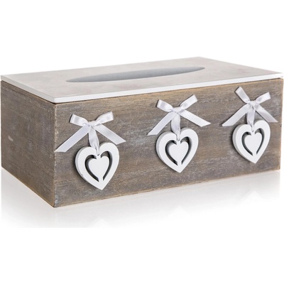HOME DECOR Krabička na papierové vreckovky HEART 24 × 13,5 × 9,5 cm