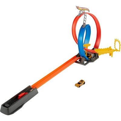 Mattel Hot Wheels GND92 Energy Trackset s dvojitou smyčkou a 1 vozidlem Hot Wheels autodráha