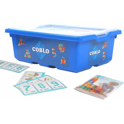 COBLO Magnetická stavebnice 200 ks Školní box s kartičkami