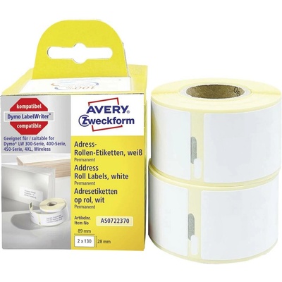 Avery-Zweckform etikety v roli 82 x 28 mm papier biela 260 ks trvalé adresná nálepky AS0722370