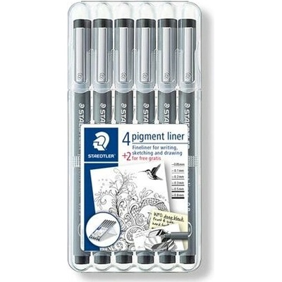 Staedtler Pigment Liner 308 čierna 4+2 kusy 308 SB6P