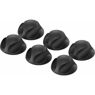 AlzaPower Cable Clips 6 pcs čierne APW-COGB6B