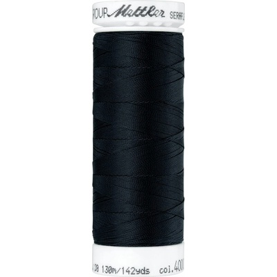 Elastická šicí nit PES - SERAFLEX METTLER (130m) barva 4000 - černá