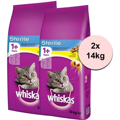 Whiskas Sterile Adult kuřecí 2 x 14 kg – Hledejceny.cz