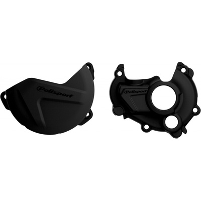 POLISPORT sada krytu alternátoru, spojky a vodního čerpadla YAMAHA YZ 250F 15-18 (8460600001+8454900001+8484500001) barva černá
