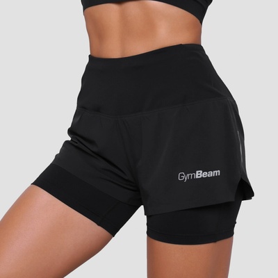 GymBeam dámske bežecké šortky 2in1 Pulse black
