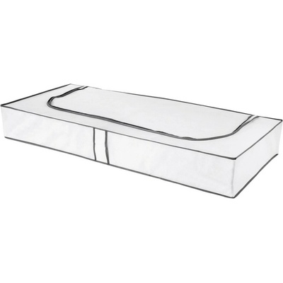 Compactor Nizky textilný úložný box My Friends 108 x 45 x15 cm sivo-biely