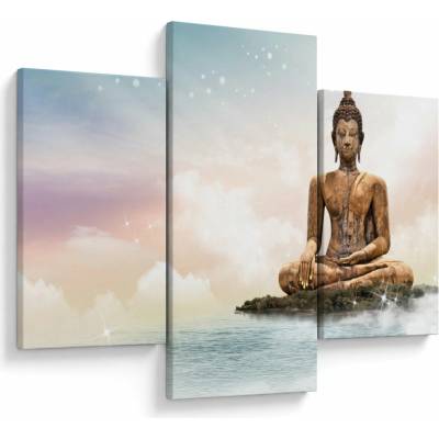 Obraz - Buddha dohlížející na zemi, třídílný 90x60 cm