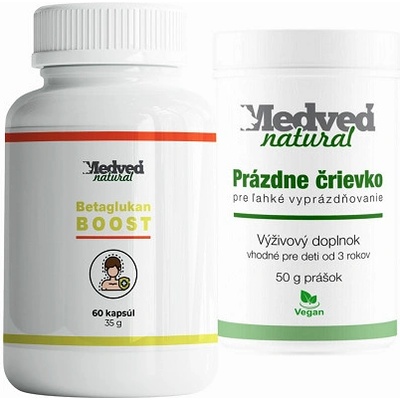 Medveď natural Betagukan BOOST Prázdne črievko 50 g 60 kapsúl