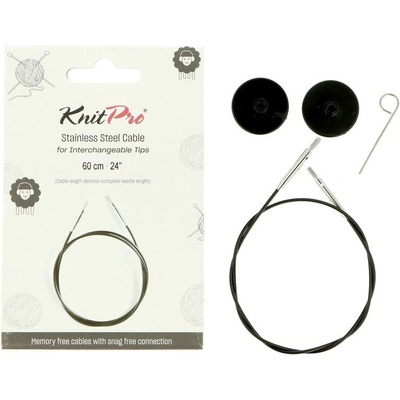 Knitpro vymeniteľné oceľové lanko fixné 60cm