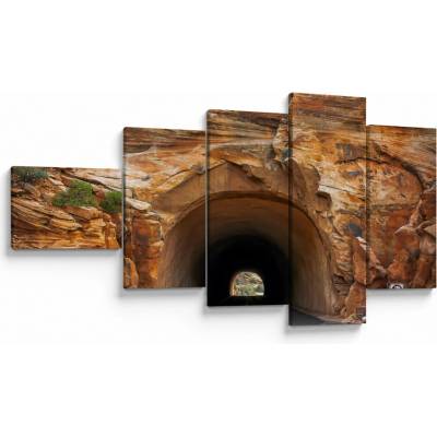 Obraz - tunel v skale, päťdielne 110x60 cm