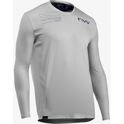 Northwave Edge 2 Jersey Light Grey/Dark Purple Long Sleeve