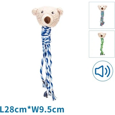 Nobleza plyšová hračka Medveď s lanom 28 cm modrá