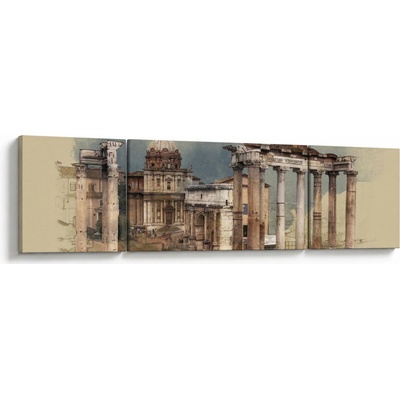 Obraz - Forum Romanum, Řím, Itálie, třídílný 170x50 cm