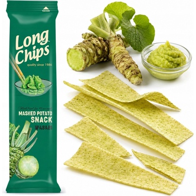 Long Chips Bramborové Chipsy Wasabi 75 g