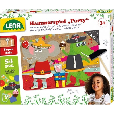 Lena hra s kladívkem Párty s barevným korkem