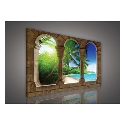 Obraz na plátne obdĺžník - OB0237 - Oblúky a pláž 100cm x 75cm - O1