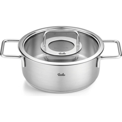 Kastrol PURE 20 cm, 2,4 l, se skleněnou poklicí, nerez, Fissler