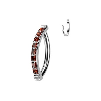 Šperky4U piercing do pupíku titan červené zirkony TIT1304-R