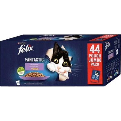 Felix Fantastic hovädzie kuracie losos tuniak v želé 44 x 85 g
