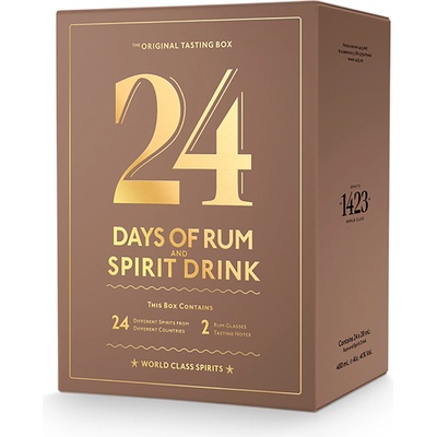 1423 World Class Spirit Rumový adventní kalendář 41,3% 24 x 0,02 l (dárkové balení 2 sklenice)