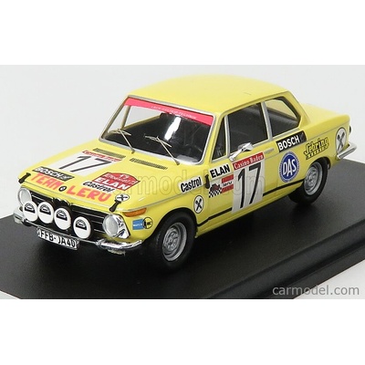 Trofeu BMW 2002 night Version N 17 Rally Alpenfahrt 1973 H.grunsteidl G.hopf Žlutá 1:43