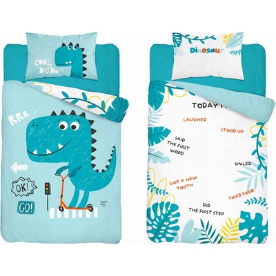 Detexpol obliečky Dino blue 100 x 135 cm 40 x 60 cm