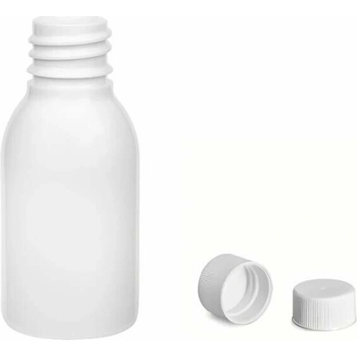 Via Plastová lahvička bílá široká s bílým uzávěrem 25 ml