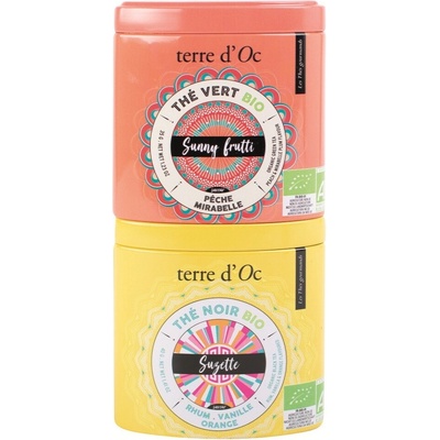 Terre d'Oc Suzette & Sunny frutti Sada BIO sypaných čajů v dóze, 2 ks