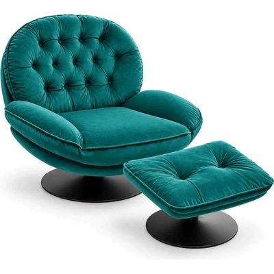 Luxuryform Design Otočné Luna s Podnožkou Zelené
