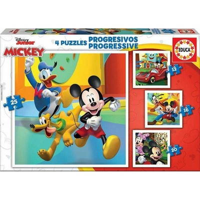 EDUCA Mickey a přátelé 4v1 12,16,20,25 dílků