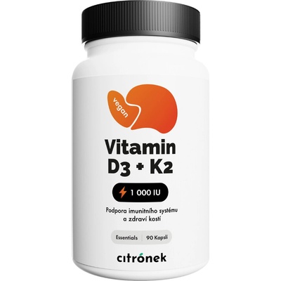 Citronek Vitamin D3 1000 IU + K2 (MK-7) 90 kapslí