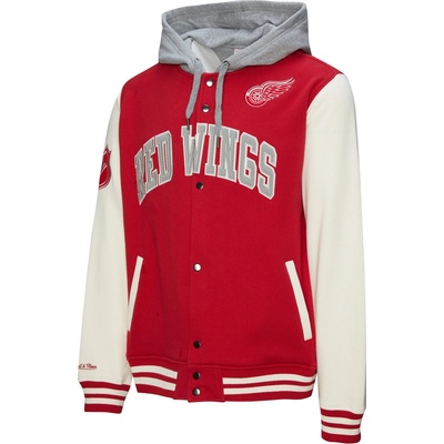Mitchell & Ness Pánska mikina Detroit Red Wings NHL Courtside Fleece Button Front Current Logo