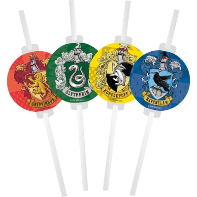 GoDan EKO papírová brčka Harry Potter Bradavické koleje 4 ks