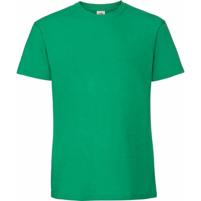 Fruit of the Loom ICONIC 195 T pánské tričko z těžké bavlny zelená