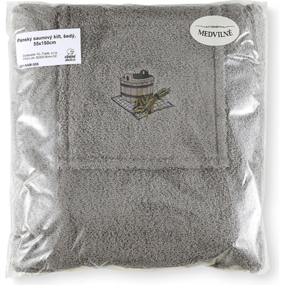 Wooline saunový kilt 55 x 150 cm šedý