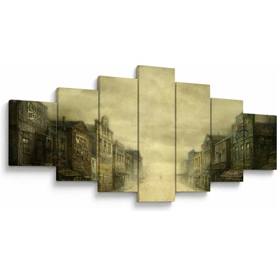 Obraz westernového městečka, sedmidílný 210x100 cm