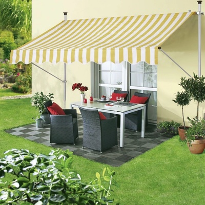 Sunfun Rozpěrná markýza, bílo-žlutá, 2,5 x 1,3 m CC-1510-P004